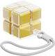 Cutie de Medicamente Flippy Model Cub Rubik cu Curea de Agățat Dispenser Portabil de Pastile Organizator de Pastile Estimat pentru 7 Zile 7,3 X 6 X 6 Cm Galben