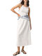 High Waist Maxi Skirt White