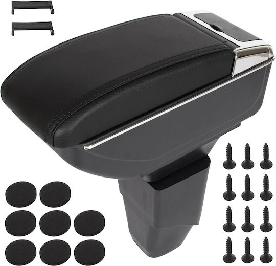Peugeot 206 98-12 Armrest Storage Black Eco-leather + Installation Kit
