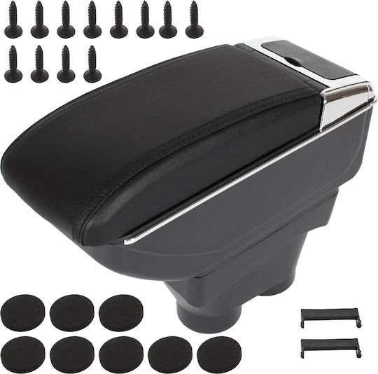 Peugeot 208 12-19 Armrest Storage Black Eco-leather + Installation Kit
