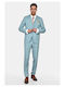 Summer Men's Suit with Vest Slim Fit Teal