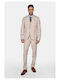Winter Men's Suit with Vest Slim Fit Beige