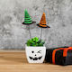 Halloween Decoration Set 3 Witch Hats On Stakes 20x7 Cm Plastic