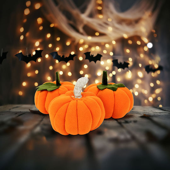 Halloween Textile Pumpkin Decoration 13 X 13 X 14 Cm Set 3 Models