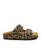 Leder Flache Damen Sandalen Beiges