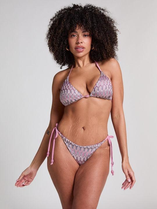 Bikini Slip Cu Dantelă Roz