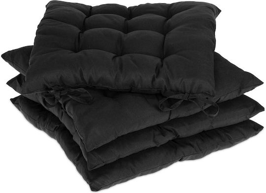 Relaxdays Възглавници За Градински Столове Черни 4 Бройки 38x38см Relaxdays Възглавници За Градински Столове Черни 4 Бройки 38x38см