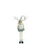 Ornament De Crăciun Reni Picioare Telescopice Alista Home Gri Alb Textil 100 Cm