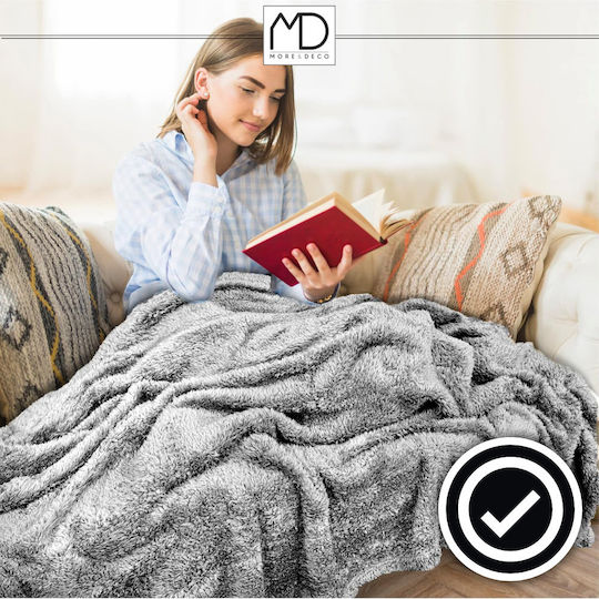 More&Deco Едно Одеяло 160x200см Сив Меланж