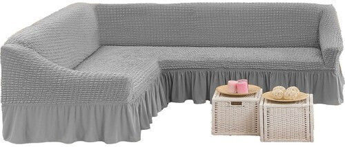 Rebeka Home Ελαστικό Κάλυμμα Γωνιακού Καναπέ Gray