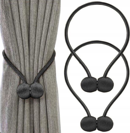 Tie-Back Magnetic Negru 2 Bucăți Tie-Back Magnetic Negru 2 Bucăți