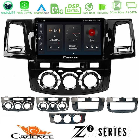 Cadence Автомобилна Аудио Система За Toyota Hilux 2007-2016 Bluetooth USB Вграден Wi-Fi GPS Apple CarPlay Android Auto С Touch Screen 9