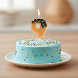 Lumânare Tort Numărul 9 Decorațiune Aniversară 12 Cm