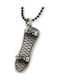 Medaillon Herren Skate Handgefertigt Silber 925 Kordel Kunstleder 60cm
