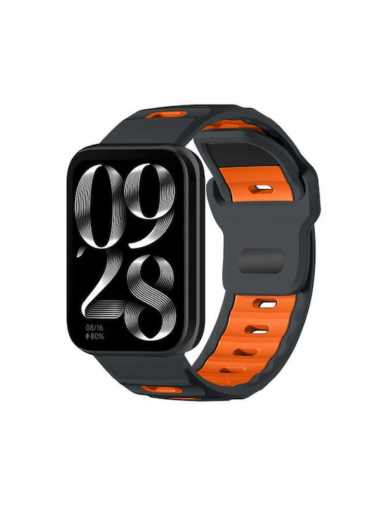 Xiaomi Band 9 Pro Redmi Watch 6 5 Xdfind Flat-head Dual-color Silicone Watch Band Ash+orange