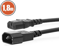 Power Cable Iec C13 To Iec C14 1.8m 10a 250v Black Power Cable Iec C13 To Iec C14 1.8m 10a 250v Black