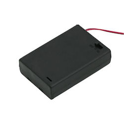 Set 5 Battery Holders 3 X Aa 12 Cm Wires On Off Switch Black Plastic Case Set 5 Pieces