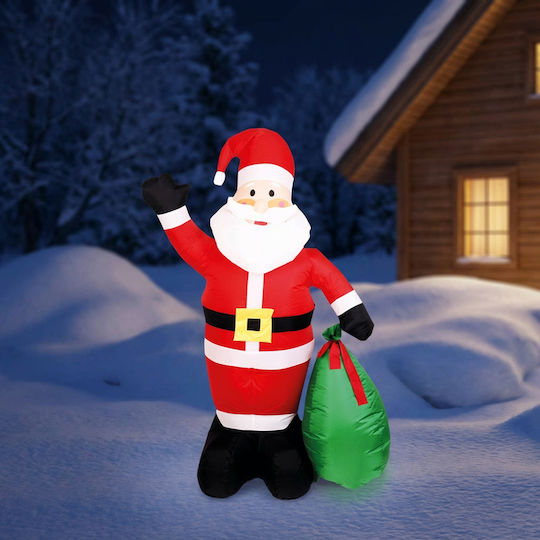 Illuminated Decorative Inflatable Outdoor White Plastic Christmas Santa 180cm