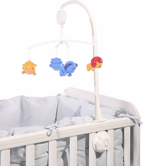 Lorelli Hanging Cot Toy with Music and Rotation Wild Animals for Newborns