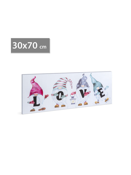 Pictură Led Love 70 X 30 Cm Decor De Perete Lumină Alb Cald 2 X Baterii Aa