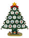 Arbore Decorativ De Crăciun Verde 15 Cavități Ornamente 25,5 Cm X 33 Cm Lemn Alista Home