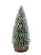 Artificial Christmas Tree Snow-covered Pine Type Table Ornament On Wooden Stand 35 Cm Height