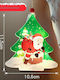 Flippy Warm White Christmas Tree Shaped Lighted Decoration 11.5 X 10.6 Cm Santa Claus Next To Tree Hanger