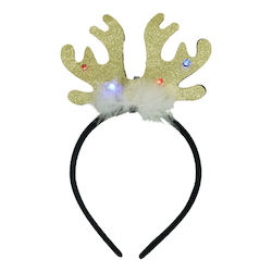Christmas Reindeer Headband Crown Black Gold Color Standard Size Alista Home