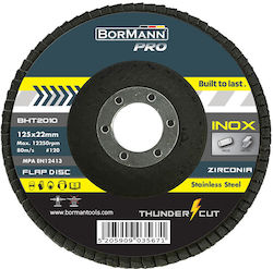 Bormann Pro Bht2010 Δίσκος Λείανσης ''thunder-cut" Inox Φυλλαράκια Φ125x22 #120