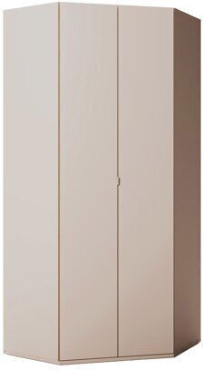 Sermavi 100 Doppeltür Kleiderschrank Ecke mit Spiegel 100x100x231cm Beige