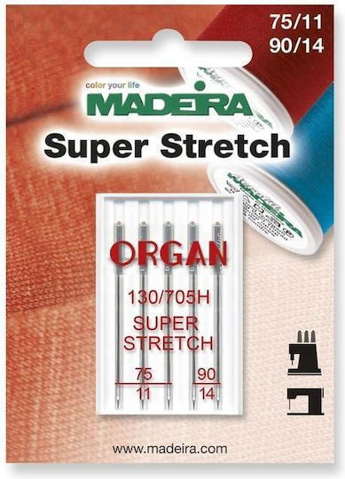 Set 5 Nähnadeln Fein 75-90 Sehr Elastische Materialien Madeira 9458