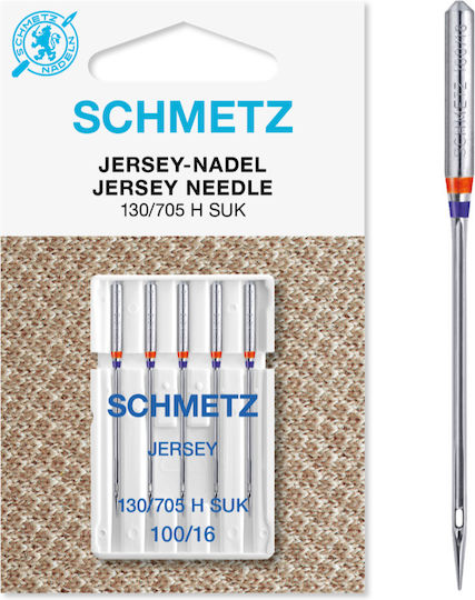 Set 5 Knitting Jersey Sewing Needles Fineness 100 Schmetz 130/705 H Suk Ves