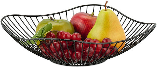 Relaxdays Fructieră Metalică Neagră 27 cm