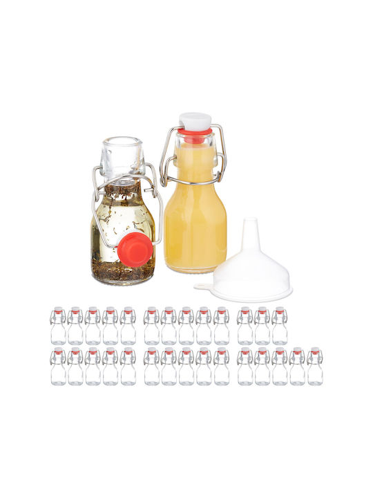 Relaxdays Стъклена Бутилка С Щипка Прозрачна 50ml