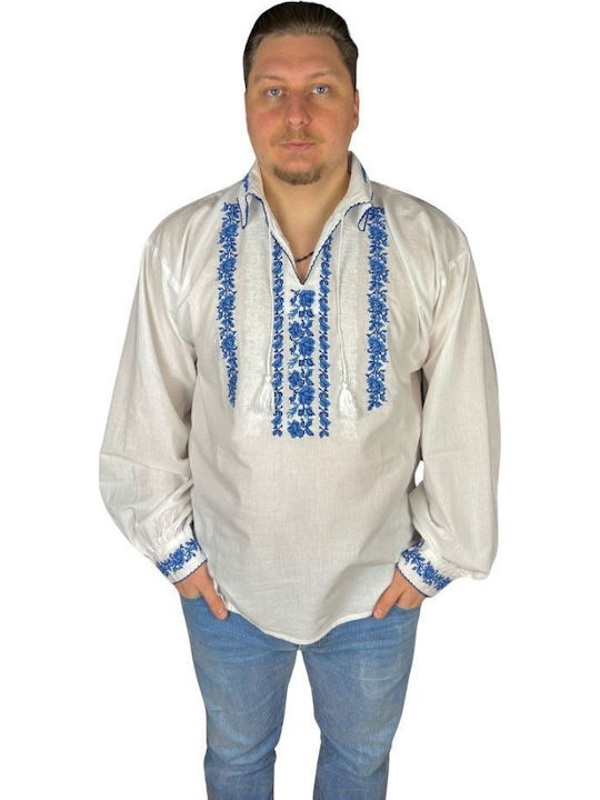 Bluza Albă/Albastru Marin