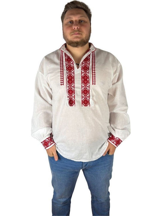 Bluza White Crystal/roșu Burgundy