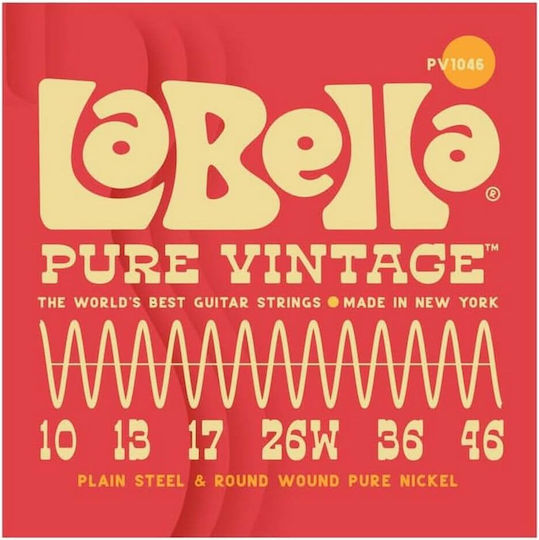 La Bella Σετ Χορδών Pure Nickel Ηλεκτρικής Κιθάρας 10 - 46"