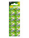 Genius Pack Αλκαλικές Μπαταρίες Ρολογιών SR66 / LR66 1.5V 10τμχ
