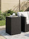 Auxiliary Table for Small Outdoor Spaces Rattan Black 35x35x70cm