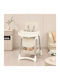 Foldable Baby Highchair with Adjustable Height White