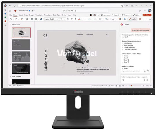 Lenovo ThinkVision E22-40 IPS Monitor 21.5" FHD 1920x1080 με Χρόνο Απόκρισης 4ms GTG