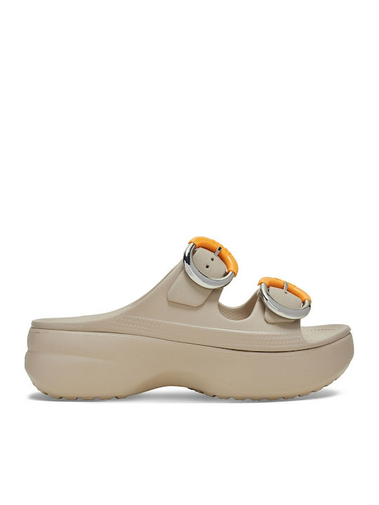 Crocs Ανατομικά Σανδάλια Μπεζ