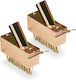 Relaxdays Set 2 Joint Brushes Gold Light Brown 12x3.5x14 Cm