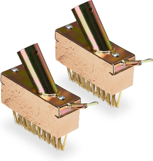 Relaxdays Set 2 Joint Brushes Gold Light Brown 12x3.5x14 Cm