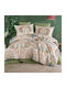 Clasy Home Подредба Пликове за Завивки 100% Памук 200x220см Двойна с 2 Калъфки за Възглавници и 1 Чаршаф Бежов