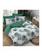 Eponj Home Подредба Плик За Завивка 100% Памук 200x220см Двойна с 2 Калъфки За Възглавници и 1 Чаршаф Зелена