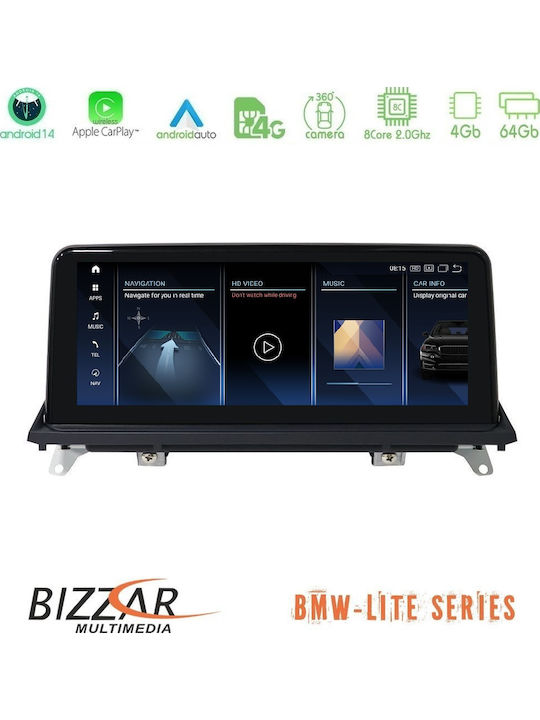 Bizzar Car Audio System for BMW X5 / X6 / X5 (E70) / X6 (E71) 2010-2013 (Bluetooth/USB/AUX/WiFi/GPS/Apple CarPlay/Android Auto) with 10.25" Touch Screen