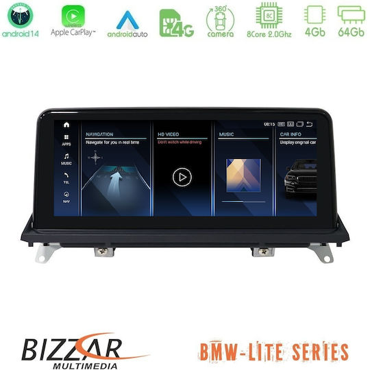 Bizzar Ηχοσύστημα Αυτοκινήτου για BMW X5 / X6 / X5 (E70) / X6 (E71) 2010-2013 (Bluetooth/USB/AUX/WiFi/GPS/Apple-Carplay/Android-Auto) με Οθόνη Αφής 10.25"