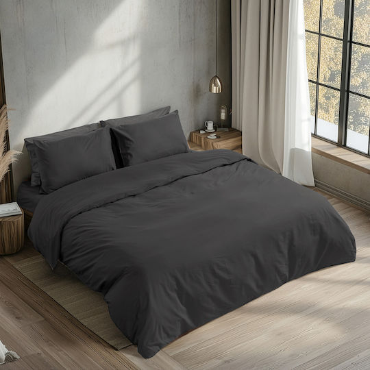 Beauty Home 1230 Ημίδιπλο 125x200+35εκ. με Λάστιχο Μαύρο