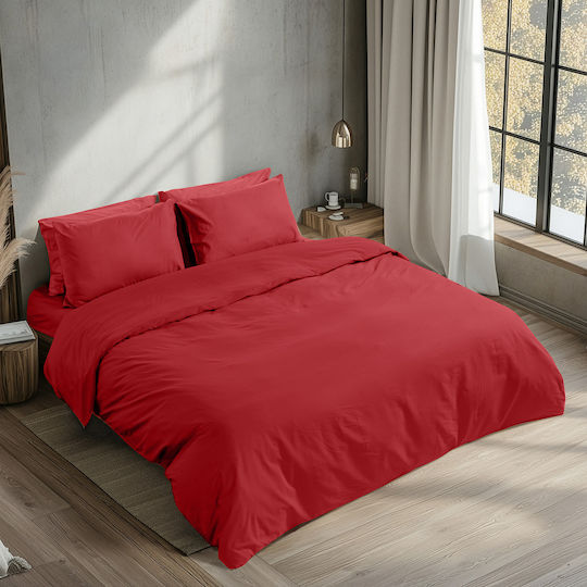 Beauty Home 1230 Cearceafuri De Pat Superdublu 240x268cm Roșii 1230SEUD-Roșu